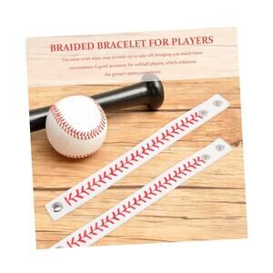 Baseball Stitch Bracelet Set Adjustable Sports Wristband Softball Gift